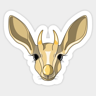 brown baby mountain gazelle face Sticker